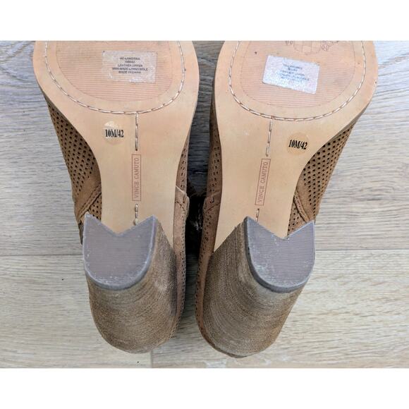 Vince Camuto Lamorna Suede Leather Bootie Sz 10 Brown Pointed Toe Cowgirl 4" - Picture 10 of 11